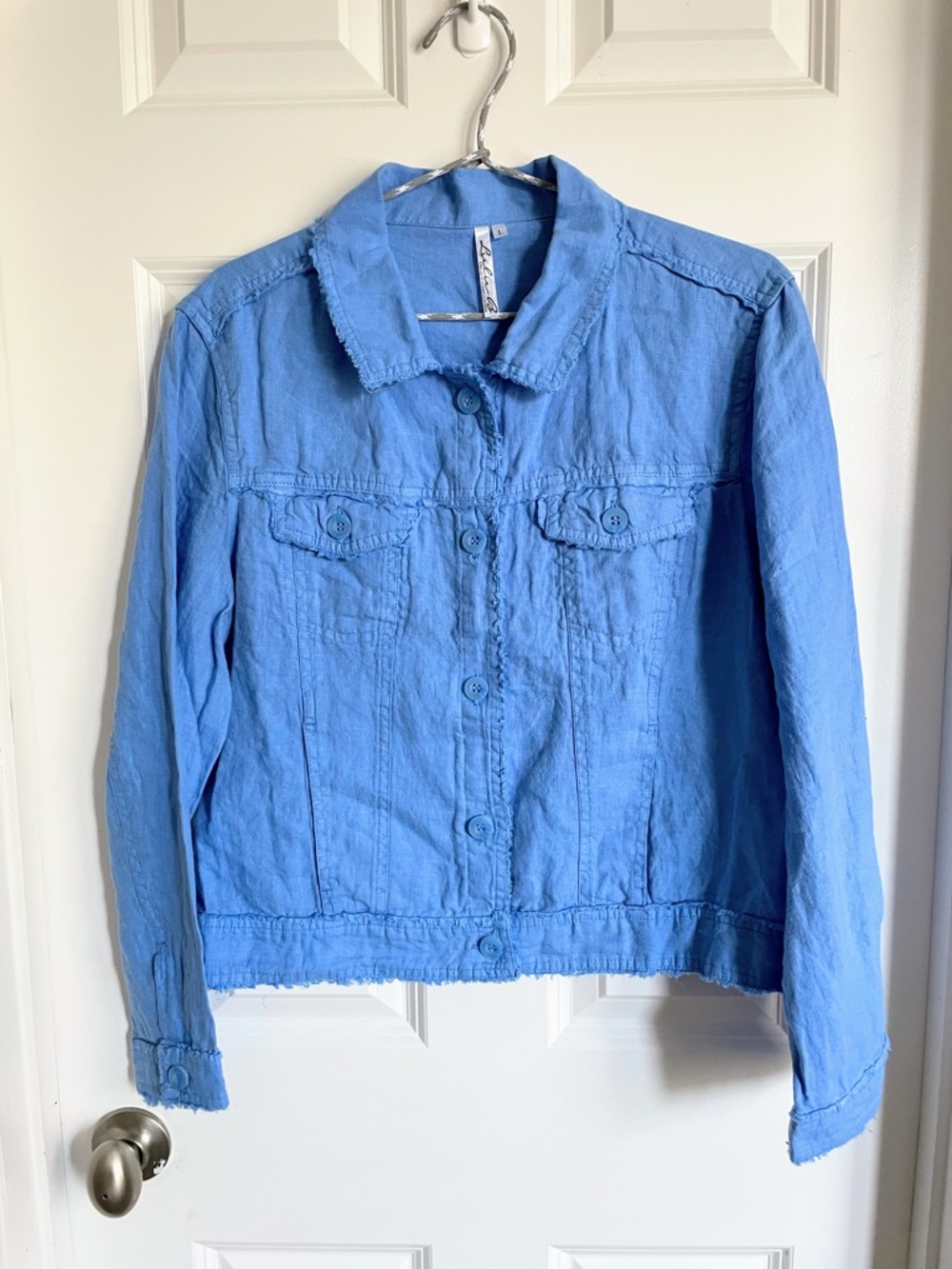 Lulu-B Travel Jacket in Blue Linen - Picture 2 of 9